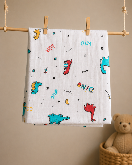 Muslin Bath Towel - Dino