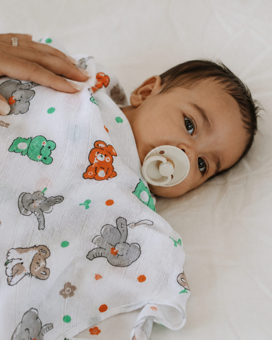 Muslin Swaddles Frog and Elephant
