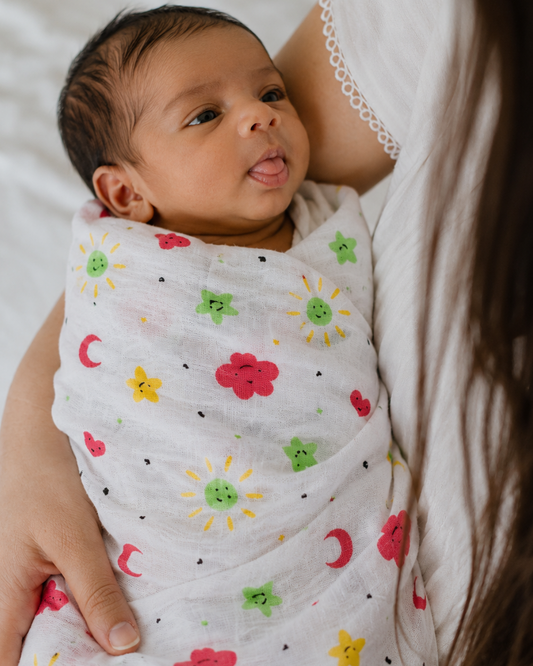Muslin Swaddles sun & Moon