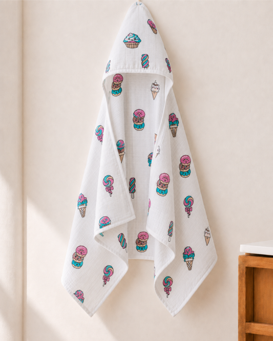 Muslin Double Layer Cap Towel- Lollipop