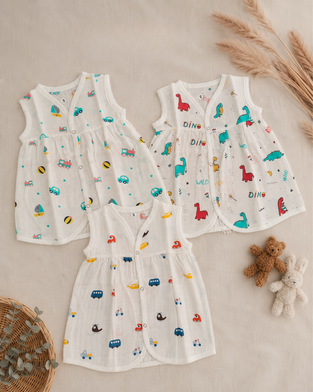 Muslin Frocks Combo-Pack of 3