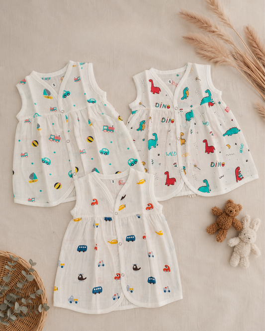 Muslin Frocks Combo-Pack of 3