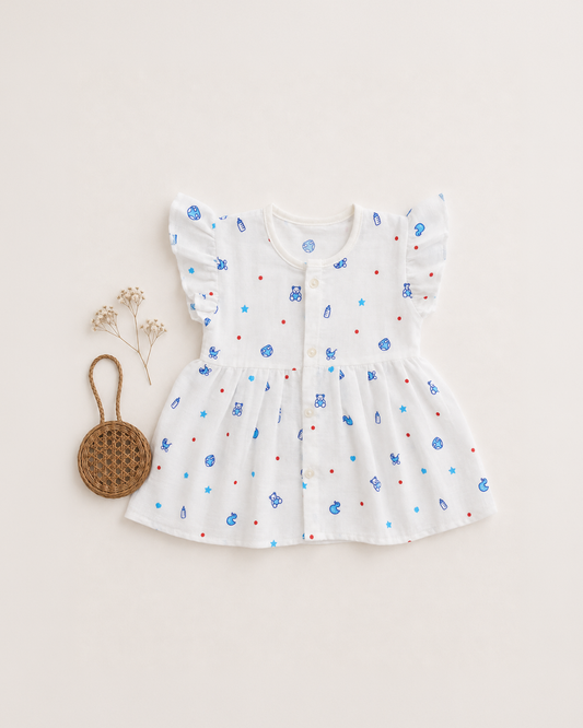 Muslin Frocks -Casual- 6-12 Months