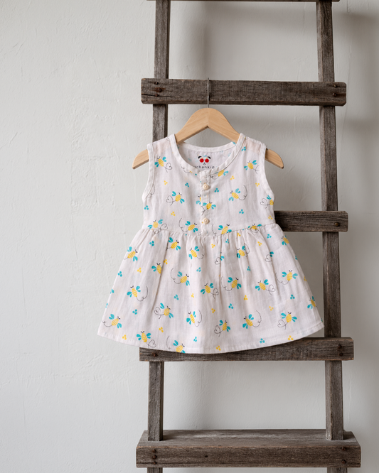 Muslin Frocks Casual-0-3 Months
