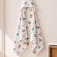 Muslin Double Layer Cap Towel- Frog and Elephant