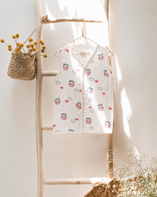 Muslin Button Jabla Cow