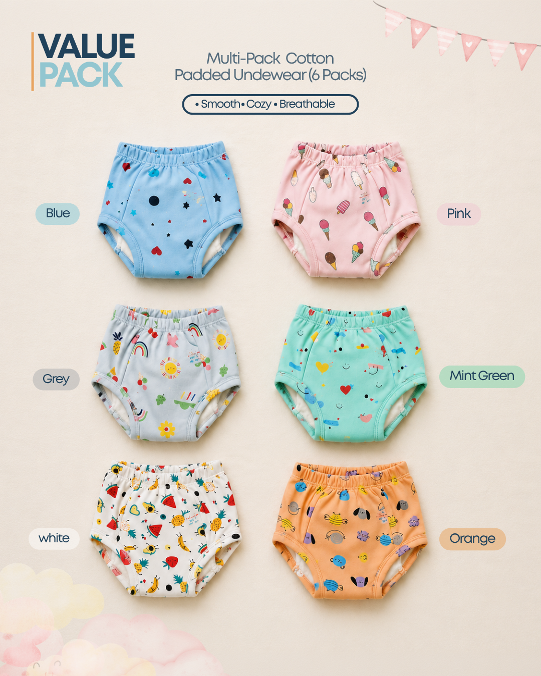 Cotton Padded Underwear – Comfy Fit