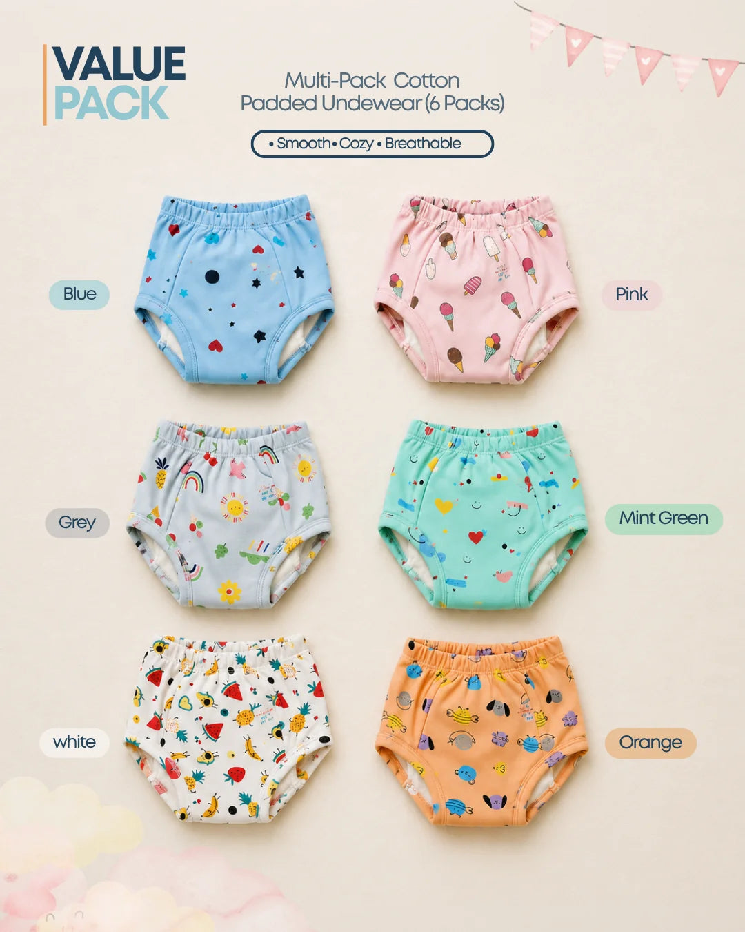 Cotton Padded Underwear – Comfy Fit -PO6